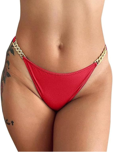 V String Thong Bikini Rhinestone Belt 