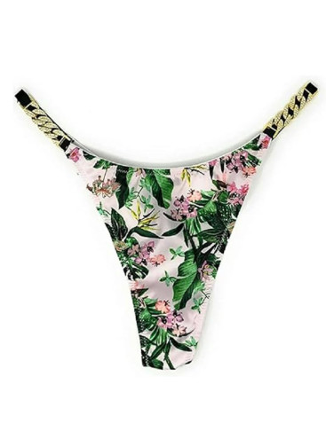 V String Thong Bikini Rhinestone Belt 